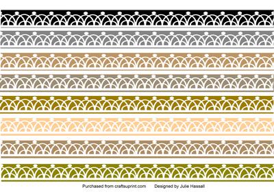 Sheet of 8 Lacy Ribbons in Earthy Shades