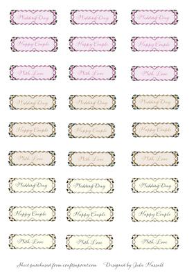 Wedding Sentiment Tags with Roses