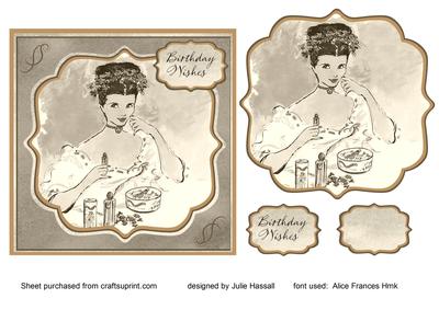 Sepia Boudoir Birthday Card Front