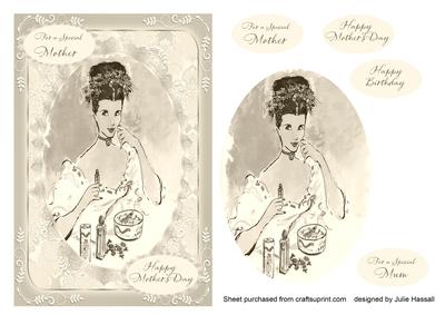 Sepia Mothers Day/ Mum's Birthday Card