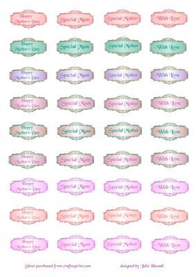 Mother's Day Antique Satin Tags