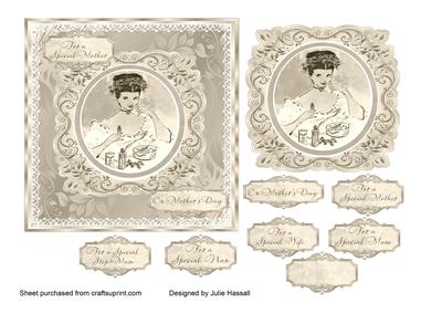 Mother's Day Card with Vintage Lady