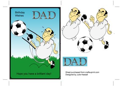 Birthday Card for Dad Playing Football