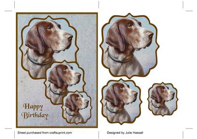 Birthday Card Topper with Hound