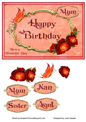 Birthday Card for Female Relatives with Roses