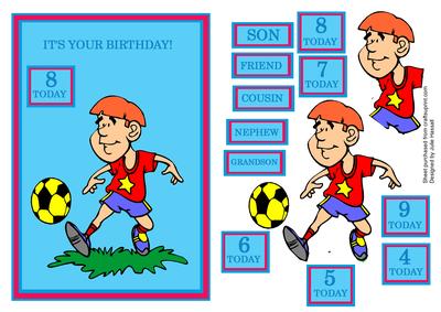 Boy's Birthday Card with Boy Footballer