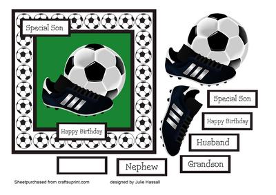 Birthday Card with Football & Boots