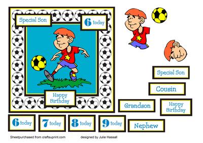 Footballer Birthday Card for Boys with Decoupage