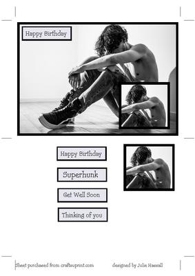 Birthday Card with Male Hunk Image