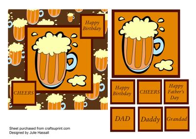Birthday/father's Day Card with Beer Glass