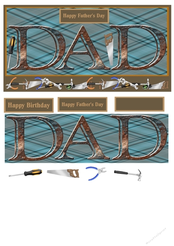 Fathers Day or birthday card for Dad with tools