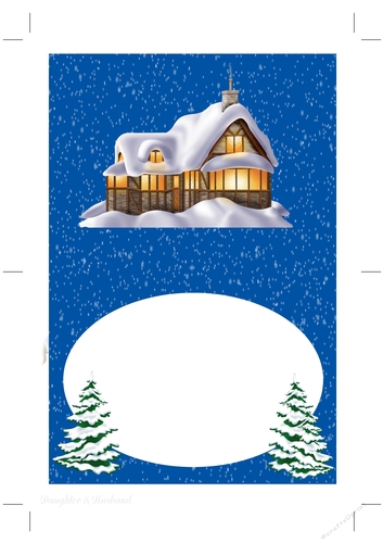 Insert to match Christmas cottage card, cup713463_2306