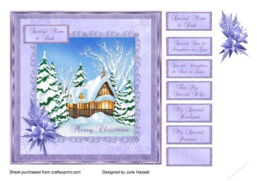 Christmas card with winter scene