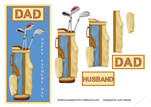  Golf Fathers day card for Dad or Husband