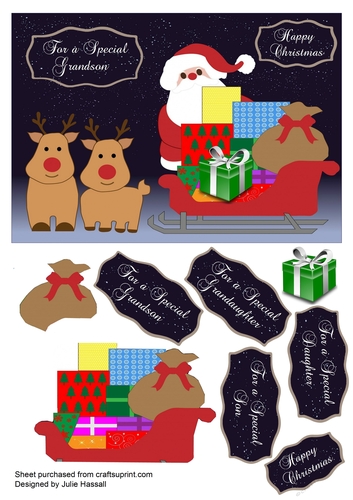 Santa with Sleigh and reindeer