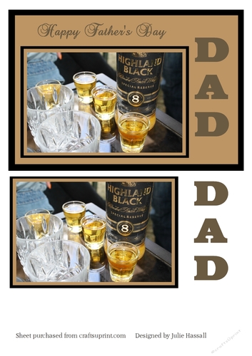 Fathers Day card with whisky and tumblers