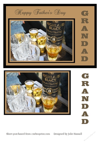 Fathers Day card for Grandad with whisky and tumblers