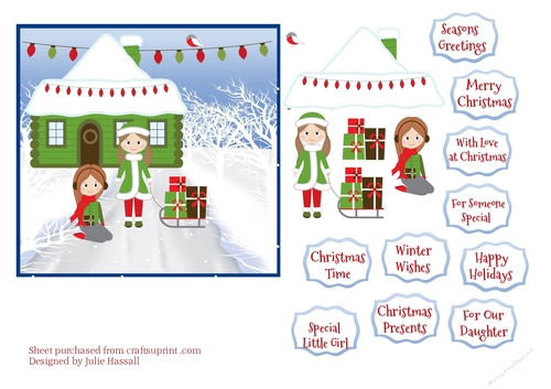 Christmas girls & cottage