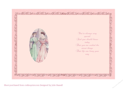 Insert for edwardian ladies birthday card cup734588_2306