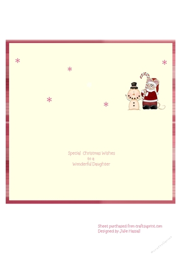Insert for Christmas Daughter card cup740766_2306