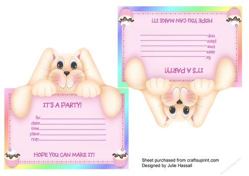 Bunny party invitation fill in your own details