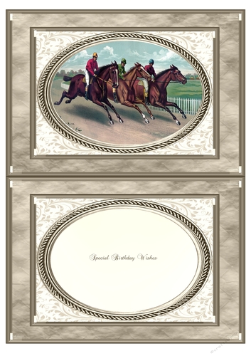 insert for horseracing 70th birthday card Special Birthday Wishes
