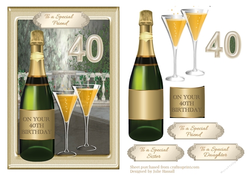 Birthday Toast 40th Birthday card