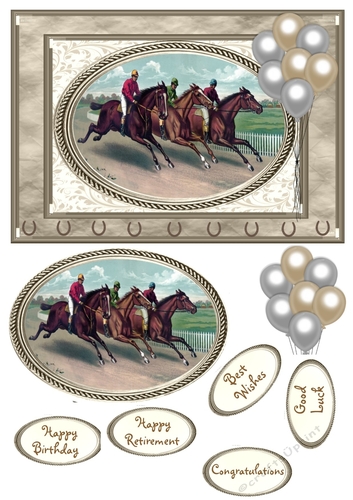 Horseracing greetings card
