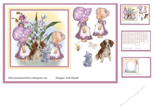 Garden girls & pets mini kit with sentiments & insert