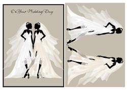 Female Civil Wedding Day Card Front