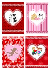 4 Valentine's Toppers Set 1