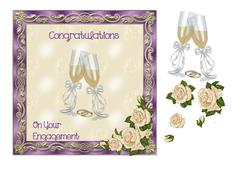 Engagement Card Cream Roses