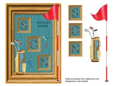 Birthday Card for Son with Golf Caddy & Flag