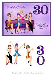 30th Birthday Card Girls Just Wanna Have Fun