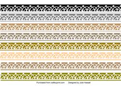 Sheet of 8 Lacy Ribbons in Earthy Shades
