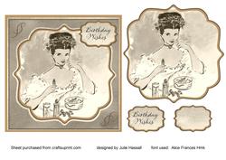 Sepia Boudoir Birthday Card Front