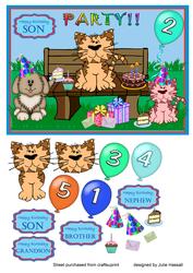 Animal Party Birthday Card for Ages 2-5