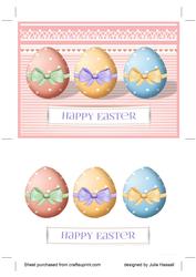 Easter Card with 3 Decorated Eggs