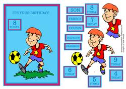 Boy's Birthday Card with Boy Footballer