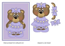 Ballerina Bear Card Topper with Decoupage