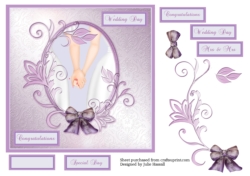Wedding day card for female-female with decoupage