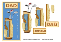 Golf Fathers day card for Dad or Husband