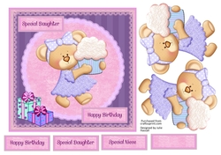 Cupcake Teddy birthday card