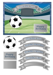 Football stadium birthday card with choice of sentiments