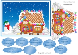 Gingerbread House Christmas card topper