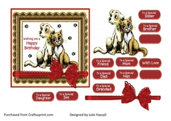 Dog & Cat birthday card with various sentiments
