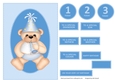 Party Teddy Bear Birthday Card for ages 1 - 3