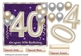 40th birthday card front with large numerals and balloons