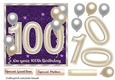 100th birthday card with large numerals & balloons