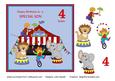 Birthday Card for Son Age 4 with Circus Scene